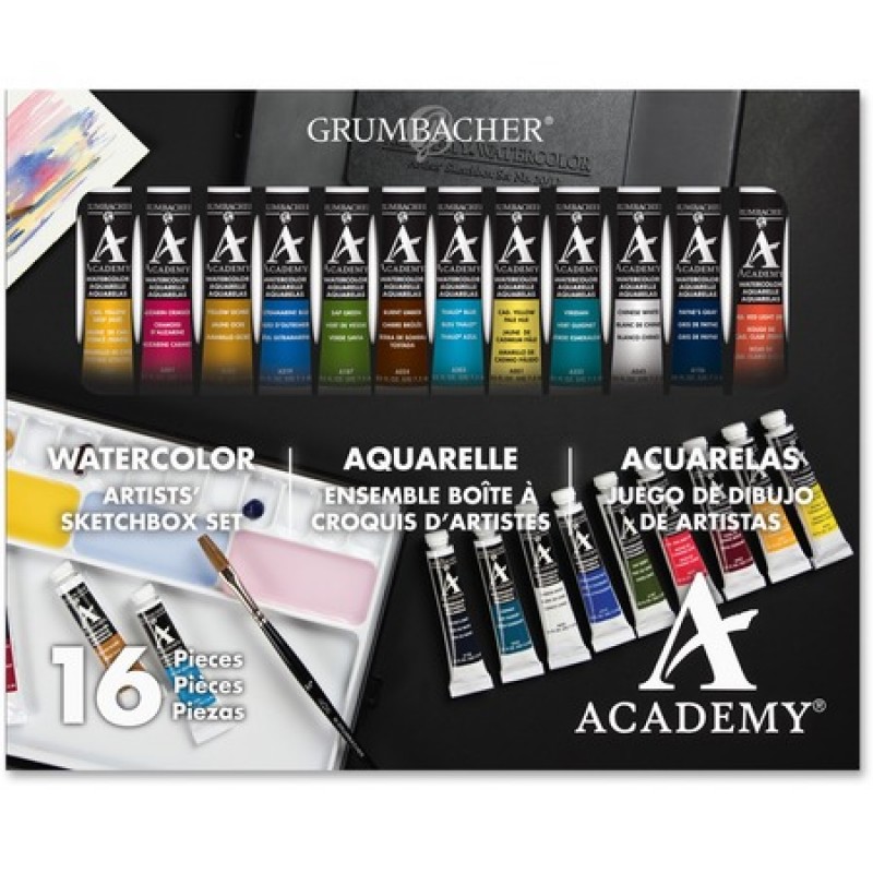 Grumbacher Watercolor 12-Color Paint Set