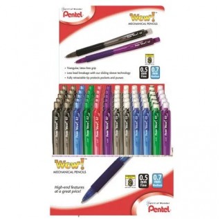 Wow! Mechanical Pencil, (0.5/0.7mm) Assorted Barrels, Open Stock Display - 144 Pieces