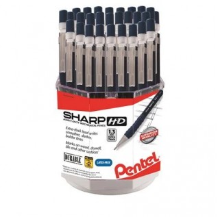 Sharp HD Heavy Duty Mechanical Pencil, (1.3mm) Extra-thick line, Dark Blue Barrel, Square Spinner Display - 48 pcs