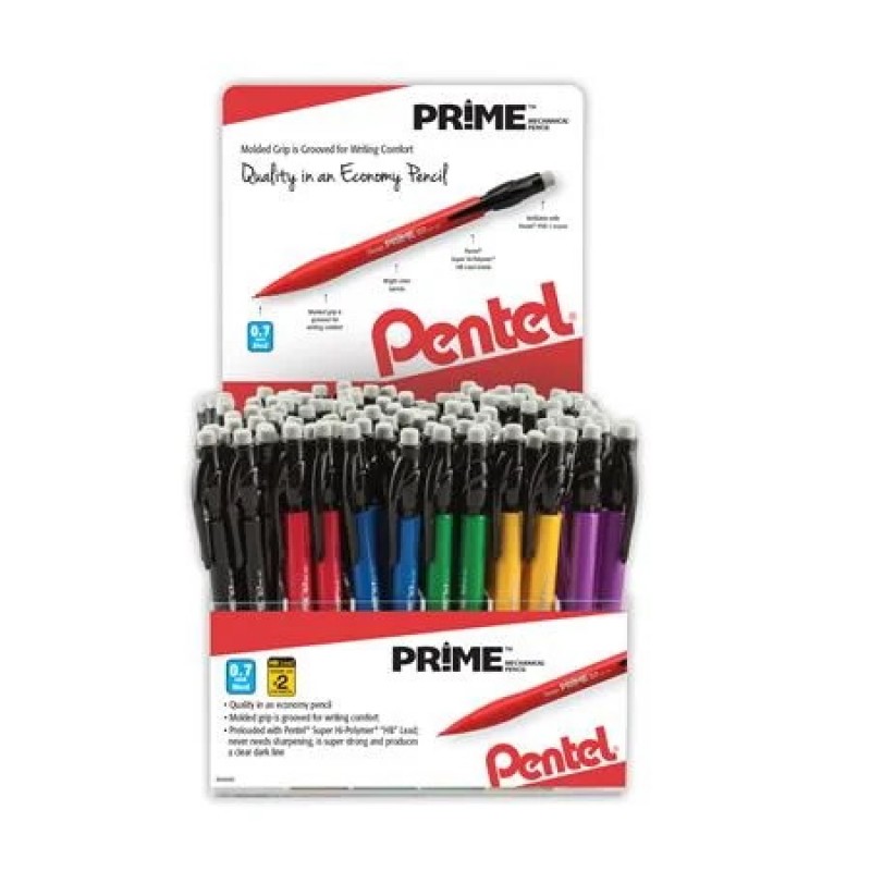 PRIME Mechanical Pencil (0.7mm) Assorted Colors, Open Stock Display - 144 Pieces