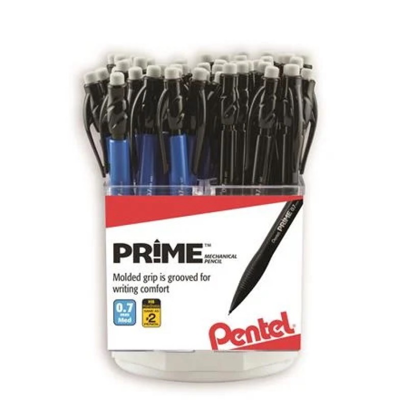 PRIME Mechanical Pencil (0.7mm) (Black, Black), Spinner Display - 48 Pieces