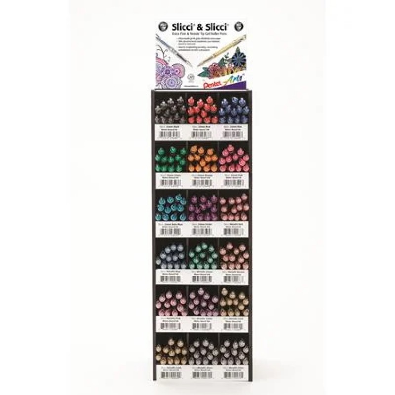 Pentel Arts Slicci Combo Tower Display - 216 Pieces