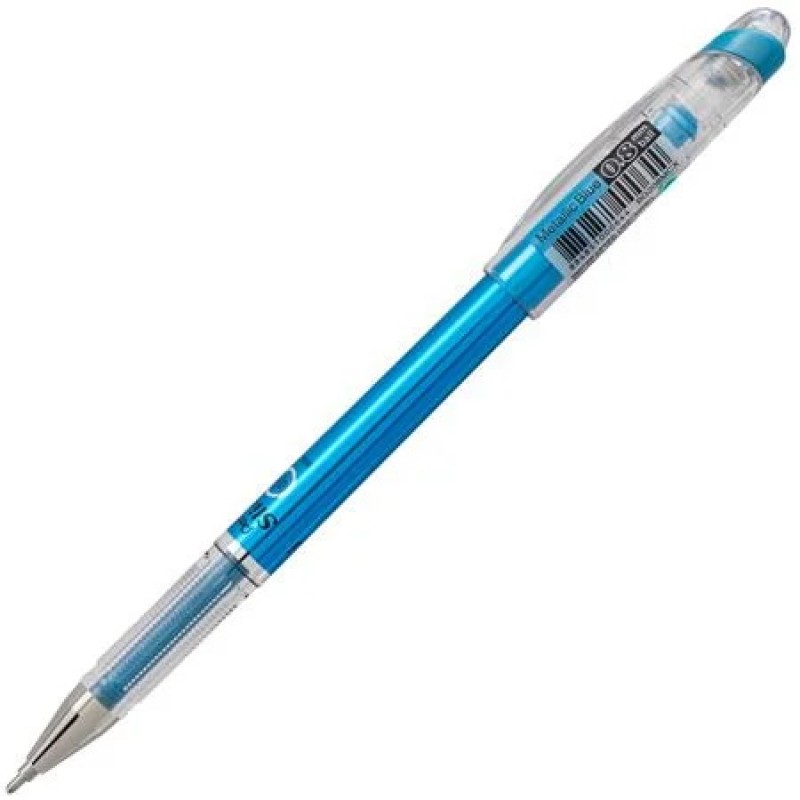 Pentel Arts Slicci METALLIC (0.8mm) Needle Tip Med Gel Pen Blue Metallic Ink