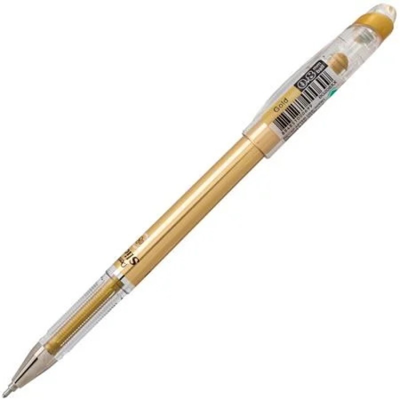 Pentel Arts Slicci METALLIC (0.8mm) Needle Tip Med Gel Pen Gold Metallic Ink