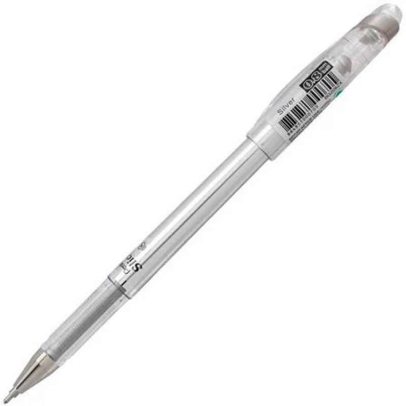 Pentel Arts Slicci METALLIC (0.8mm) Needle Tip Med Gel Pen Silver Metallic Ink