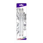 Pentel Arts Slicci METALLIC (0.8mm) Needle Tip Med Gel Pen, Silver Ink, 2-Pk