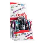 EnerGel RTX Retractable Liquid Gel Pen, (0.7mm) Metal Tip, Medium Line, Assorted Ink Colors, Open Stock Display - 72 Pieces