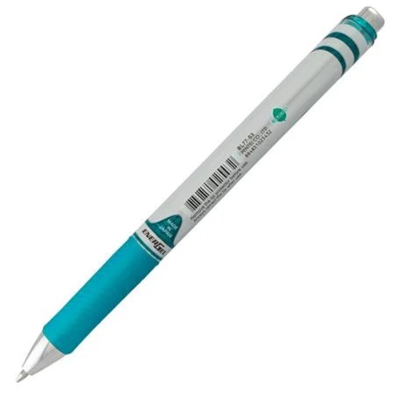 EnerGel RTX Retractable Liquid Gel Pen, (0.7mm) Metal Tip, Medium Line, Sky Blue Ink