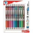 EnerGel RTX Retractable Liquid Gel Pen, (0.7mm) Medium Line, Assorted Ink (A/B/C/CA/D/E/F/K/P/S/S3/V),12-Pk
