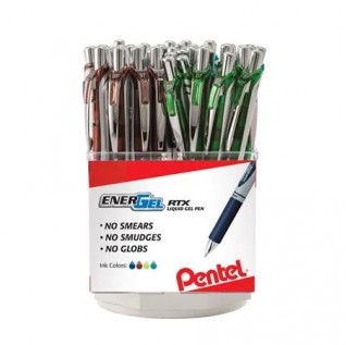 EnerGel RTX Retractable Liquid Gel Pen, (0.7mm) Metal Tip, Medium Line,Orange Ink