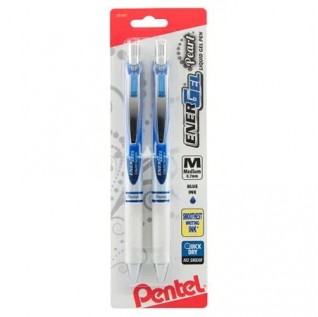 PINK BCA EnerGel Pearl Retractable Liquid Gel Pen, (0.7mm) Metal Tip, Medium Line, Pink Accent, Pink Ink 2-Pk