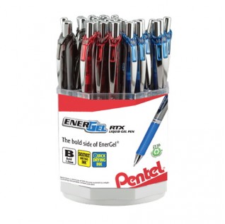 EnerGel RTX Retractable Liquid Gel Pen, (1.0mm) Bold Line, Assorted Ink, Open Stock  Display - 72 Pieces