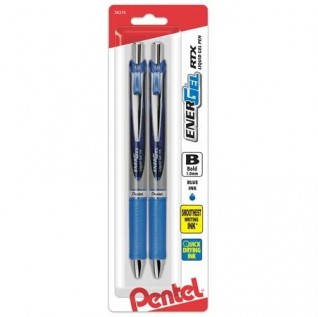 EnerGel RTX Retractable Liquid Gel Pen, (1.0mm) Metal Tip, Bold Line, Green Ink 2-Pk