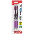 EnerGel RTX Retractable Liquid Gel Pen, (1.0mm) Metal Tip, Bold Line, Black Ink 3-Pk