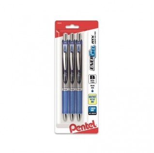EnerGel RTX Retractable Liquid Gel Pen, (1.0mm) Metal Tip, Bold Line, Assorted Ink (B/C/D/V) 4-Pk
