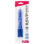 RSVP Super RT Ballpoint Pen, (1.0mm) Medium Line, Blue Ink, 2-Pk