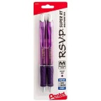 RSVP Super RT Ballpoint Pen, (1.0mm) Medium Line, Violet Ink, 2-Pk