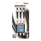 GlideWrite Ballpoint Pen with TechniFlo Ink, (1.0mm) Medium Line, Black Ink, 3-Pk