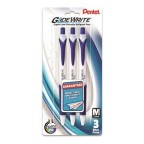 GlideWrite Ballpoint Pen with TechniFlo Ink, (1.0mm) Medium Line, Blue Ink, 3-Pk