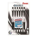 GlideWrite Ballpoint Pen with TechniFlo Ink, (1.0mm) Medium Line, Black Ink, 6-Pk