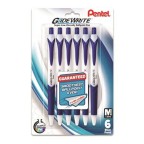 GlideWrite Ballpoint Pen with TechniFlo Ink, (1.0mm) Medium Line, Blue Ink, 6-Pk