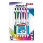 GlideWrite Ballpoint Pen with TechniFlo Ink, (1.0mm) Medium Line, Assorted Ink (2D/2V/P/S)