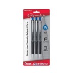 GlideWrite Signature Gun Metal, (0.7mm) Needle Tip, Blue Ink, 3-pk