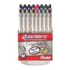 GlideWrite Signature Ballpoint Pen, (1.0mm) Med. Line, Pearl White Barrel, Assorted Ink, Open Stock Display, 48 pcs.