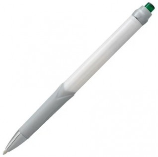 GlideWrite Signature Ballpoint Pen Pearl White Barrel, (1.0mm) Medium line, Green Ink