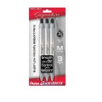 GlideWrite Signature Ballpoint Pen, (1.0mm) medium, white barrel, Black Ink, 3-pk