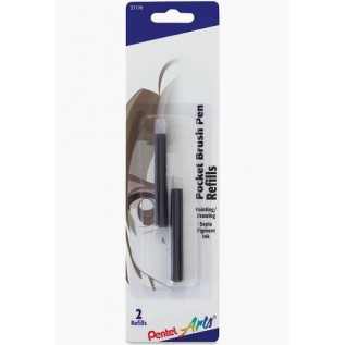 Refills for Pentel Arts Pocket Brush, Sepia Pigment Ink, 6-pk