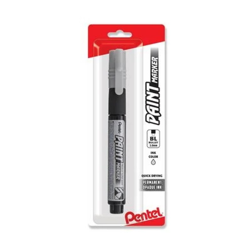 Paint Markers, Medium Bullet Point, Silver Ink, 1-pk