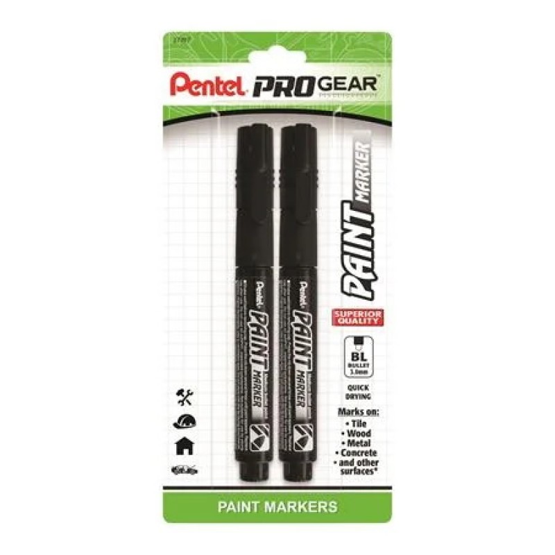 Pentel ProGear Paint Marker - Black Ink, 2-pk