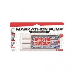 Markathon Pump Dry Erase Marker, Chisel Tip, Assorted Colors (A,B,C), 3-pk