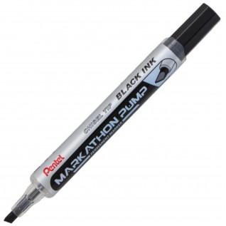 Markathon Pump Permanent Marker, Chisel Tip, 1-PK, Black Ink