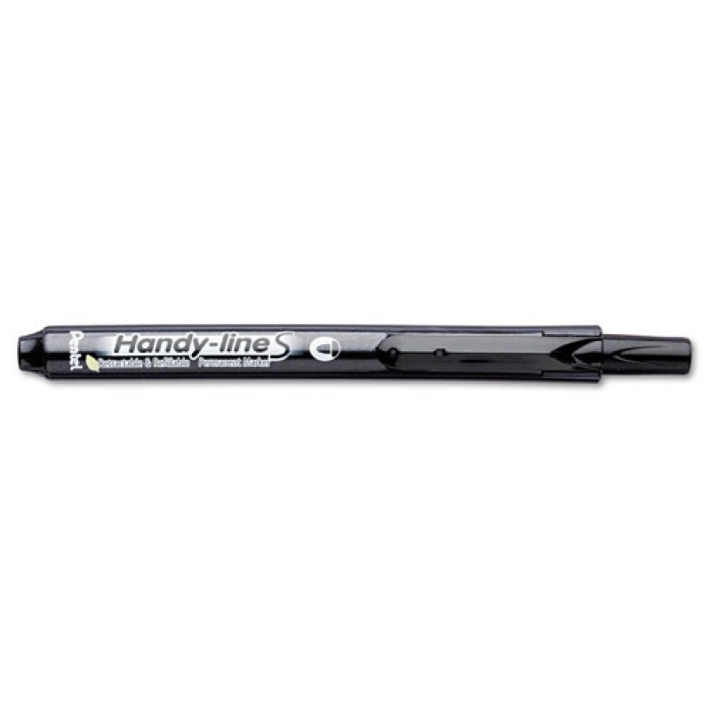 Handy-line S Retractable Permanent Markers, Fine Tip, Black, Dozen