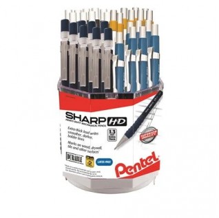 Sharp Premium Mechanical Pencil (0.5/0.7/0.9mm), Sharp HD HEachvy Duty Mechanical Pencil, (1.3mm) Extra-thick line, Spinner Display - 48 pcs