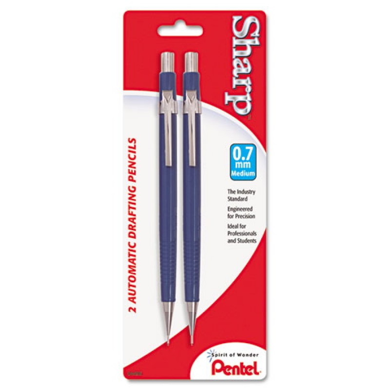 Sharp Mechanical Drafting Pencil, 0.7 mm, Blue Barrel, 2/Pack