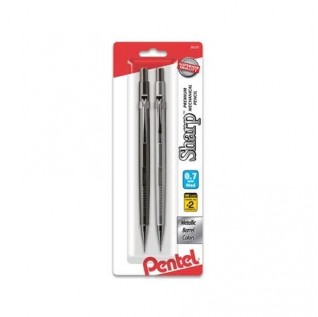 Sharp Mechanical Pencil (0.7mm) Metallic Barrels, Assorted Barrel Colors, 2-Pk