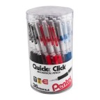 Pentel Quick Click Mechanical Pencil, (0.5mm) Fine line, Canister, Assorted Colors (A/B/C/N/V), 36-pk