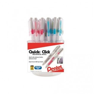 QUICK CLICK Mechanical Pencil (0.7mm), Medium, Open Stock Square Spinner Display - 42 Pieces