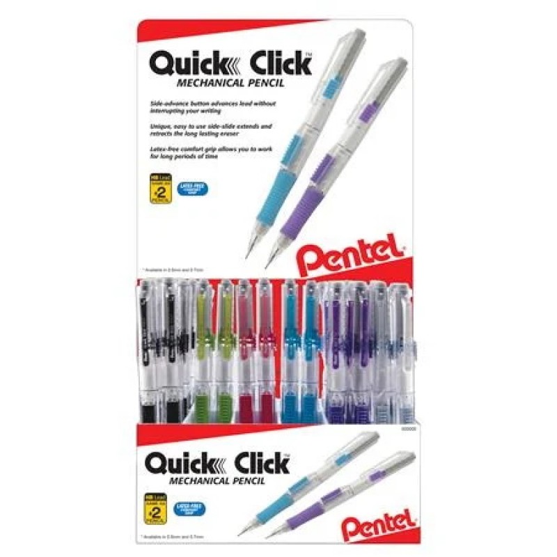 QUICK CLICK Mechanical Pencil (0.7mm), Medium, Open Stock Display - 96 Pieces