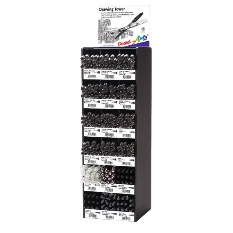 Pentel Arts Pointliner Pen Tower Display - 216 Pieces