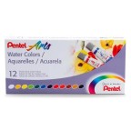 Pentel Arts Water Colors Assorted Colors, 12-Pk