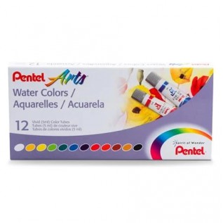 Pentel Arts Water Colors Assorted Colors, 12-Pk