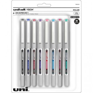 uniball™ Vision Rollerball Pen Bold Pen Point - 0.7 mm Pen Point Size - Assorted Liquid Ink - 8 / Pack