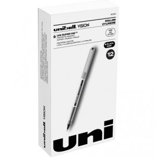 uniball™ Vision Rollerball Pens Fine Pen Point - 0.7 mm Pen Point Size - Black Pigment-based Ink - 1 Dozen