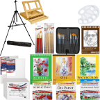 Ddeluxe artist painting set with aluminum floor easel wood drawer table easel