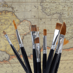 Outop 12pcs nylon hair paint brus set