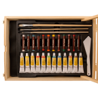 Wood box easel painting set 12 tubes of oil colors